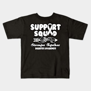 Diabetes Awareness Support Squad Stronger Together - In This Family We Fight Together Kids T-Shirt